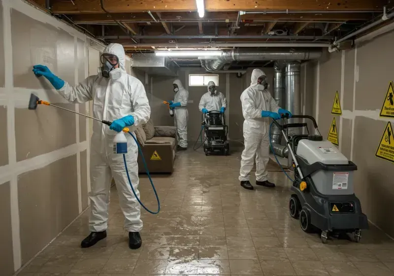 Basement Moisture Removal and Structural Drying process in Cleona, PA